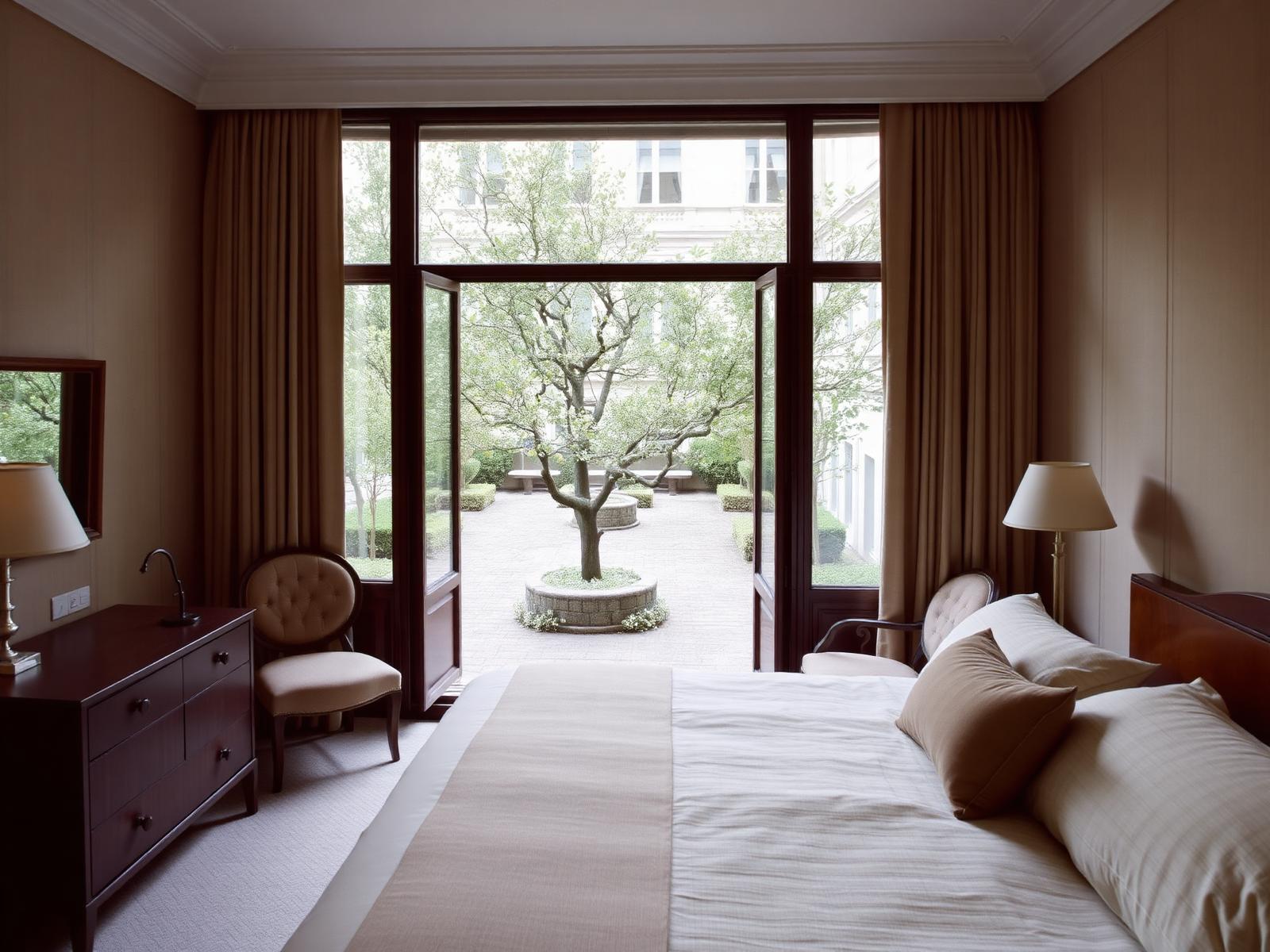 Suite au mobilier contemporain sur cour intérieure